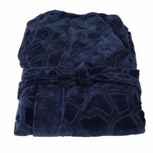 ROBERTO CAVALLI Jerapah Italian Hooded Long Bathrobe - Size S/M, Blue